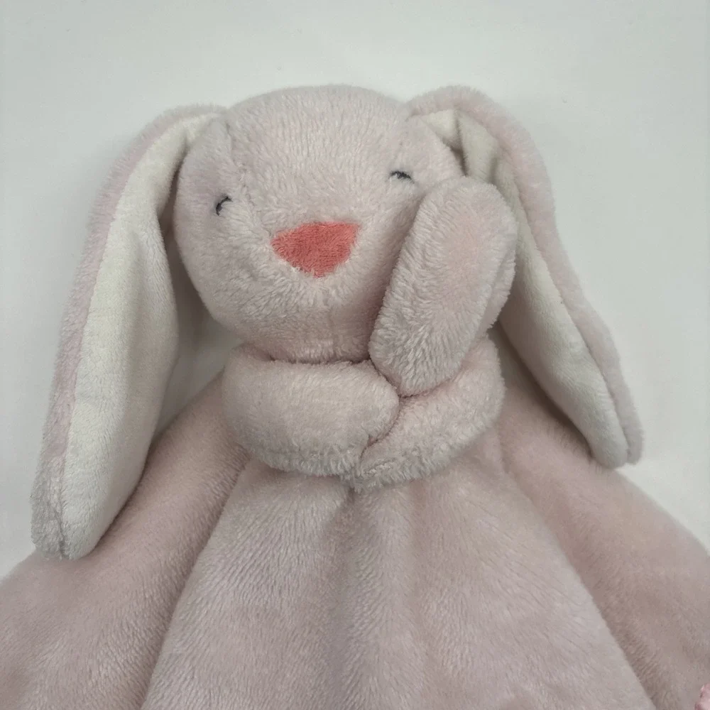 Carters Pink Bunny Plush Baby Blanket Satin Trim Back Security Lovey 2016 Toy